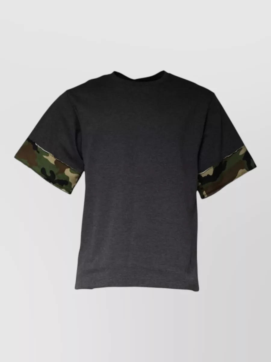 Dolce&Gabbana Camouflage Cuff Cotton Blend T-Shirt
