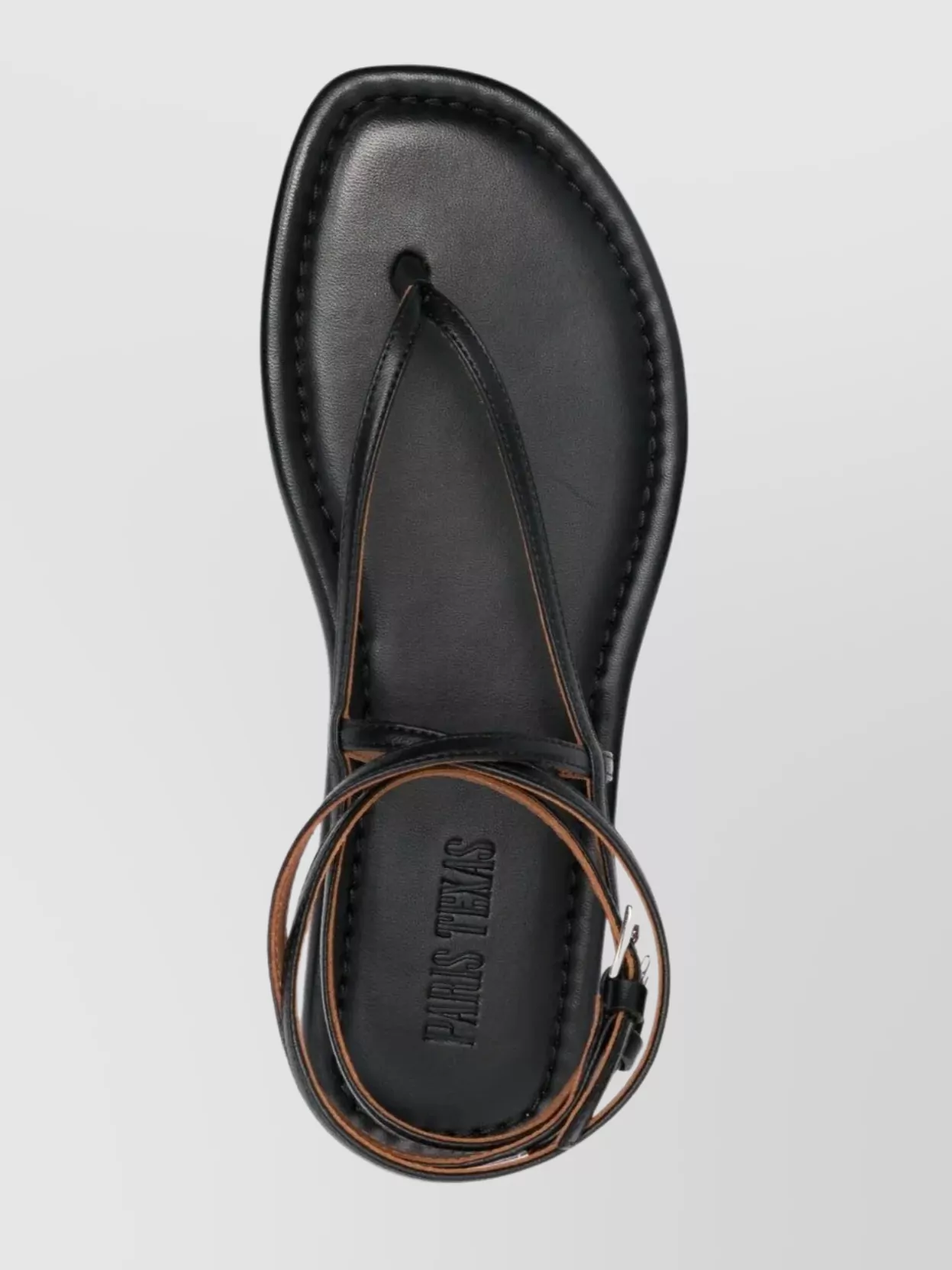 Shop Paris Texas Flat Strappy Design Leather Sandals