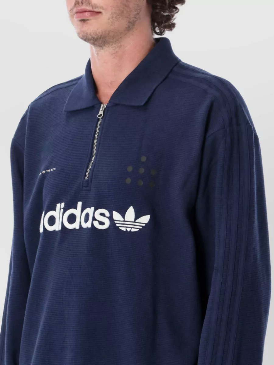 Adidas Originals Textured Long Sleeve Polo Shirt