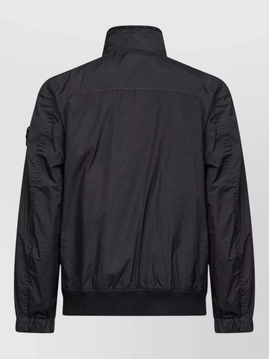 Stone Island High Collar Jacket Side And Welt Pockets