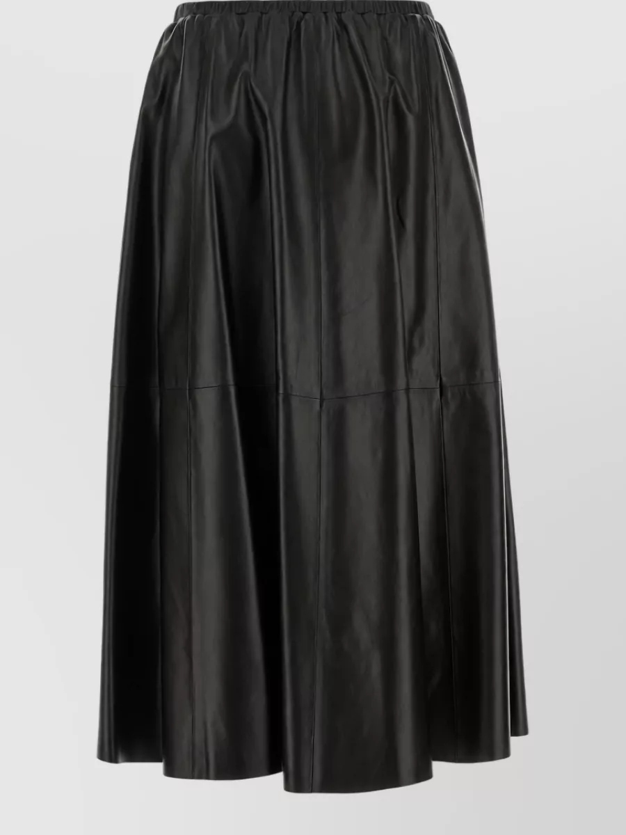 Alberta Ferretti Leather Paneled Maxi Skirt