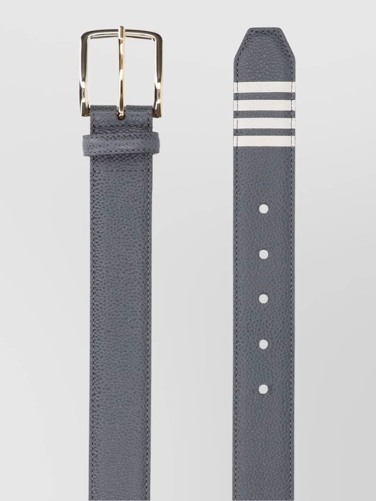 Thom Browne Adjustable Length Gold-Tone Buckle Textured Finish