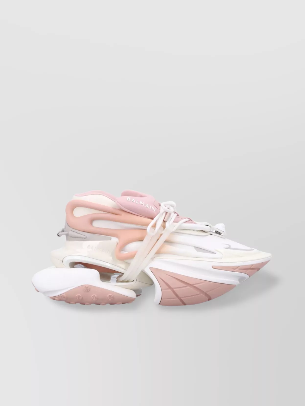 Balmain Neoprene&Calfskin High-Top Sneakers Rubber Sole
