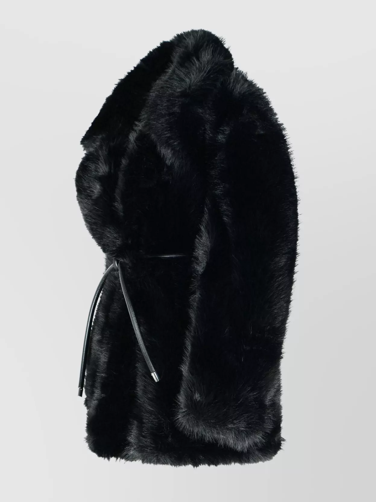 Sportmax Belted Long Faux Fur Jacket