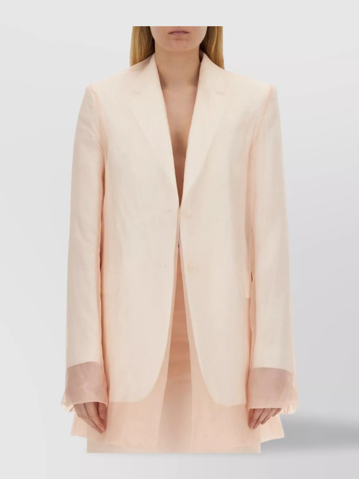 Sportmax Longline Sheer Overlay Notched Lapel Jacket