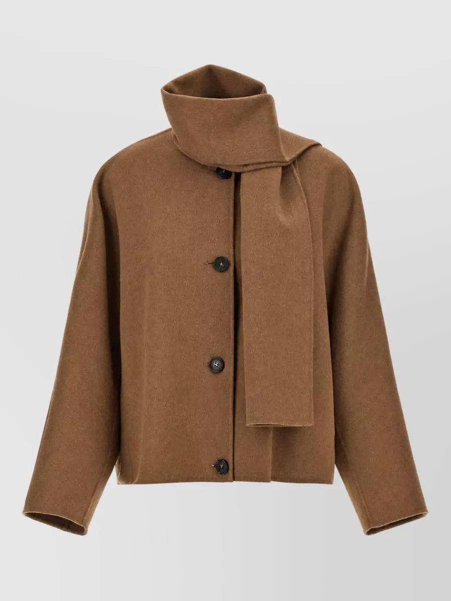 S Max Mara Wool Cropped Boxy Single Breasted Coat