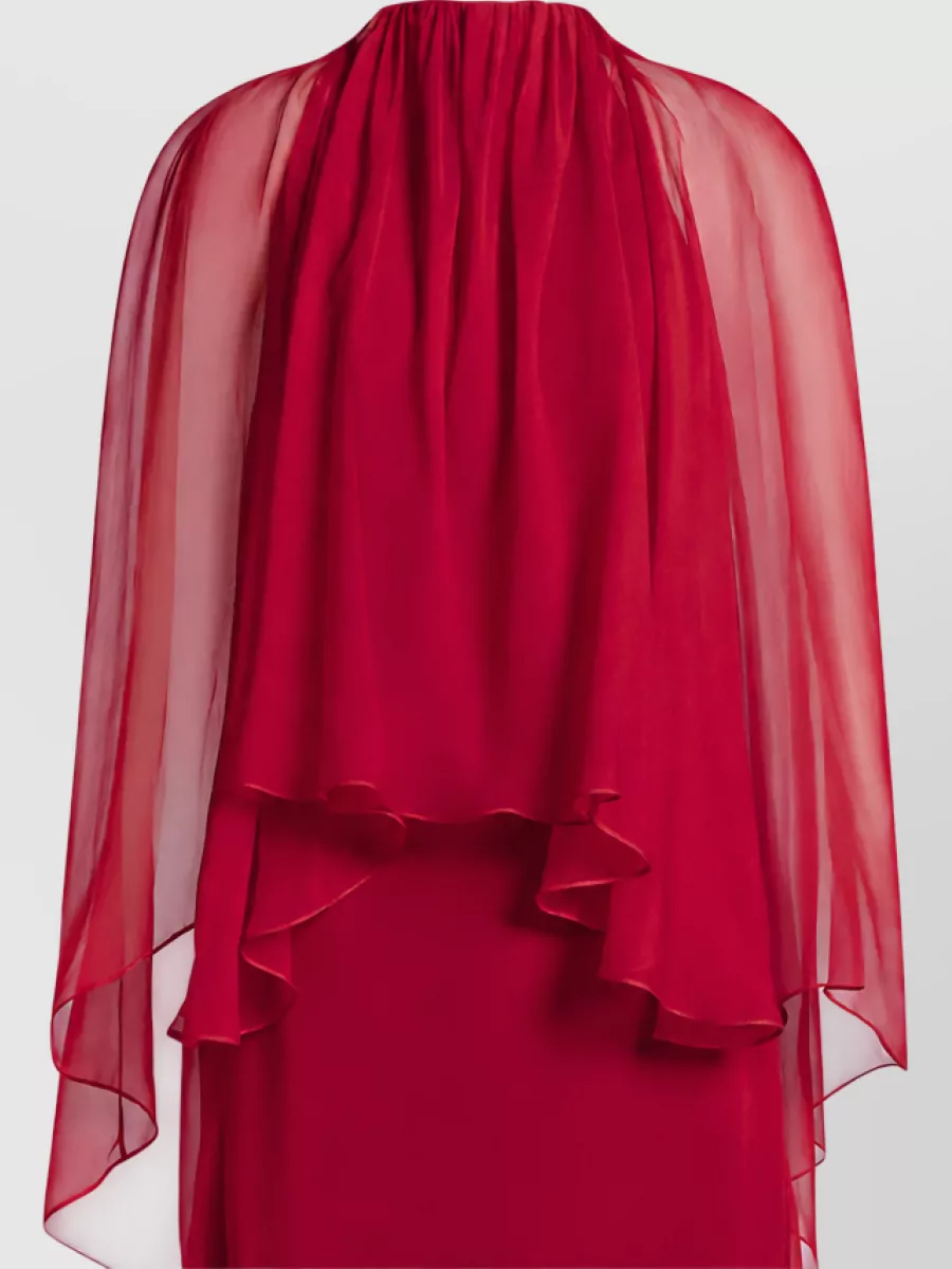 Alberta Ferretti Asymmetric Draped Satin Maxi Dress