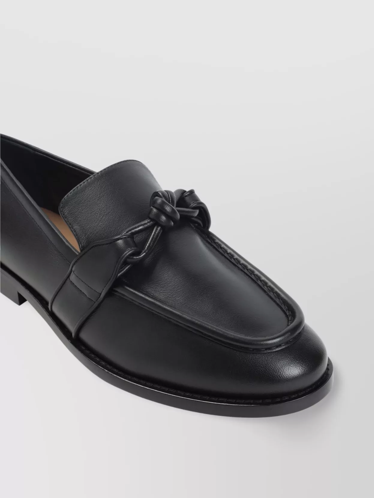 Bottega Veneta Astaire Leather Loafers Knot Detail