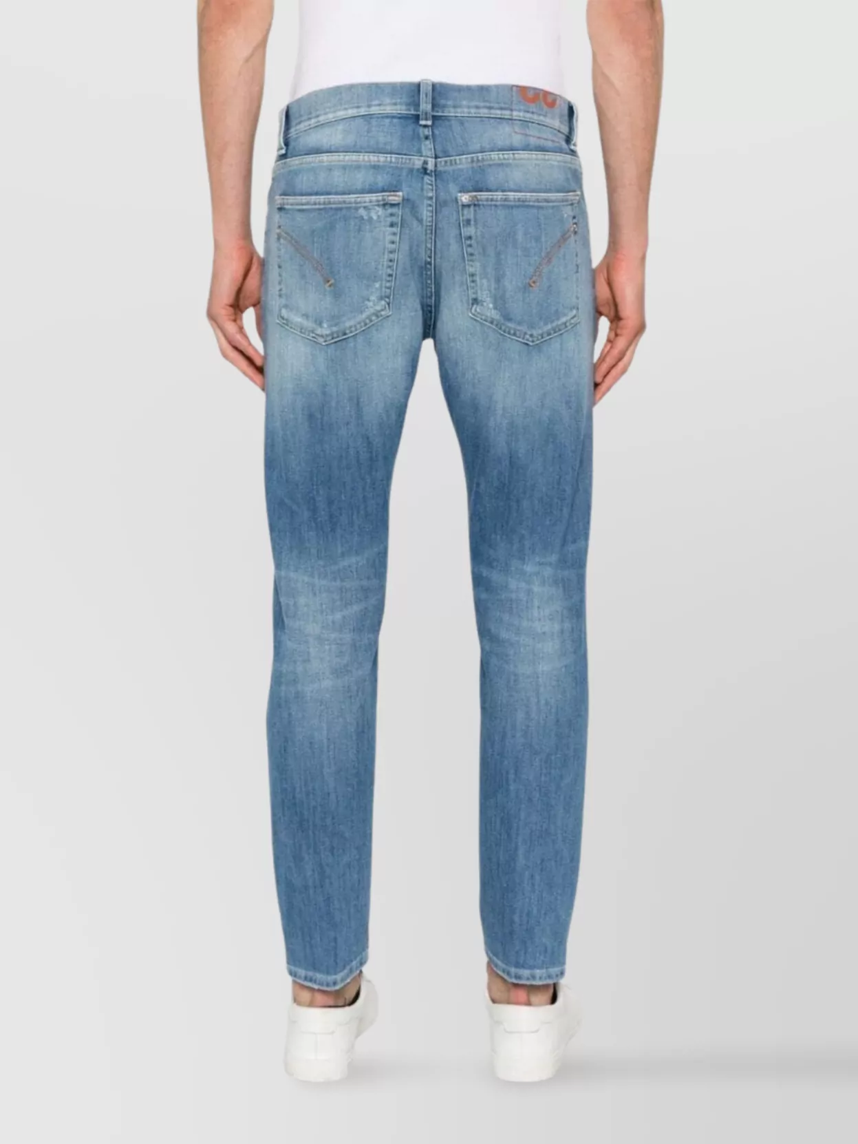 Dondup Distressed Faded Jeans Five Pockets In Blue
