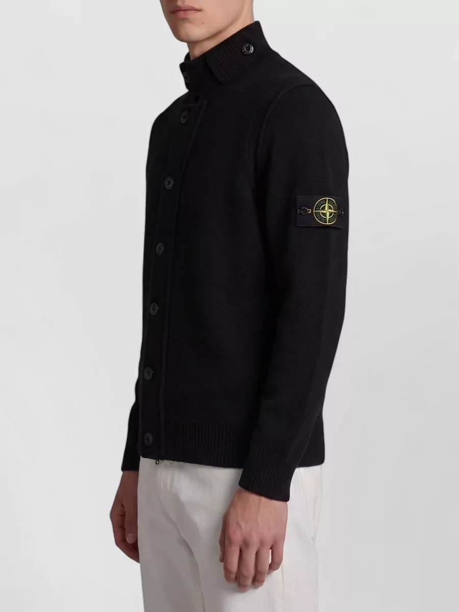 Stone Island Wool Felt Collar Cardigan