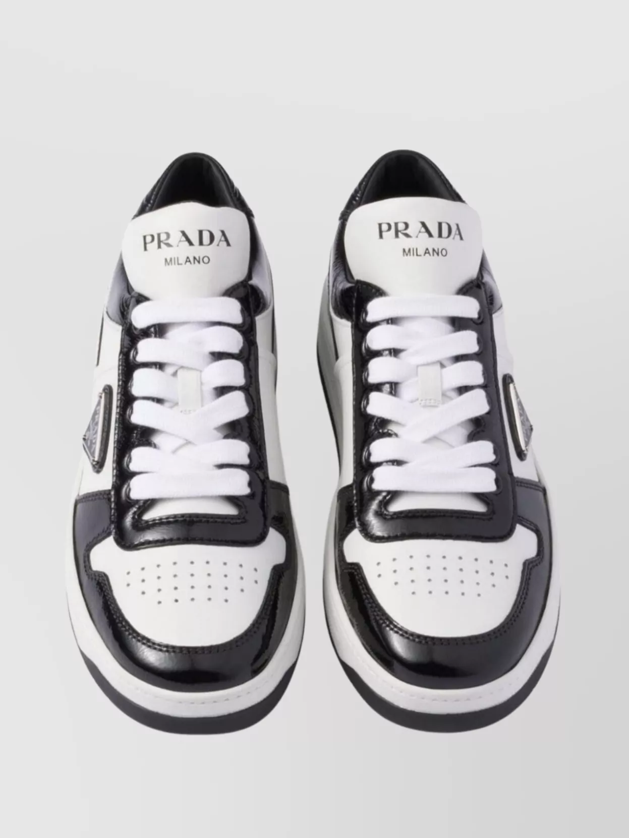 Prada Urban Leather Sneakers Featuring Contrast Panels
