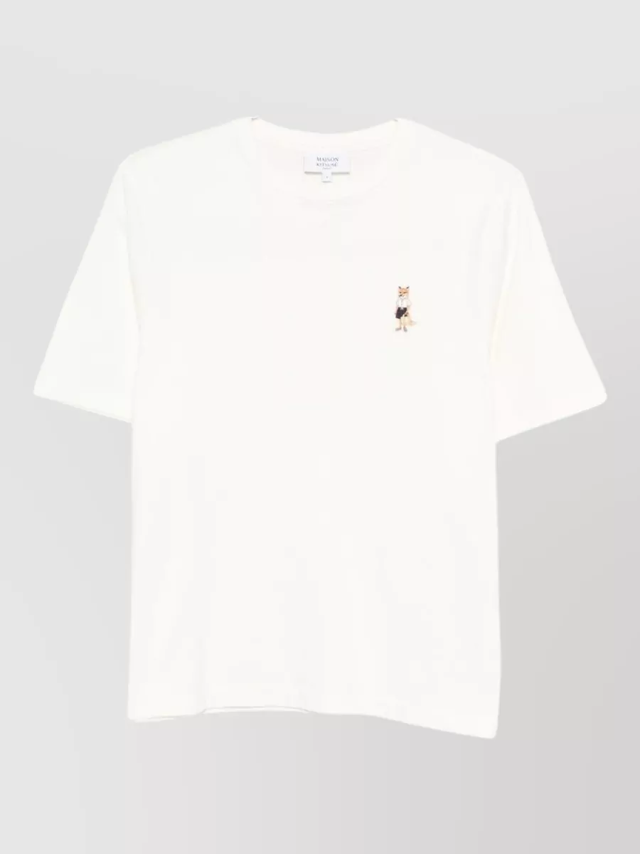 Maison Kitsuné Organic Cotton Embroidered Short-Sleeve T-Shirt