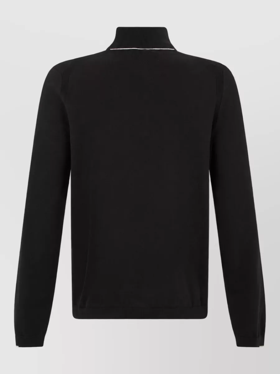 Boss Cotton Zip Turtleneck Sweater