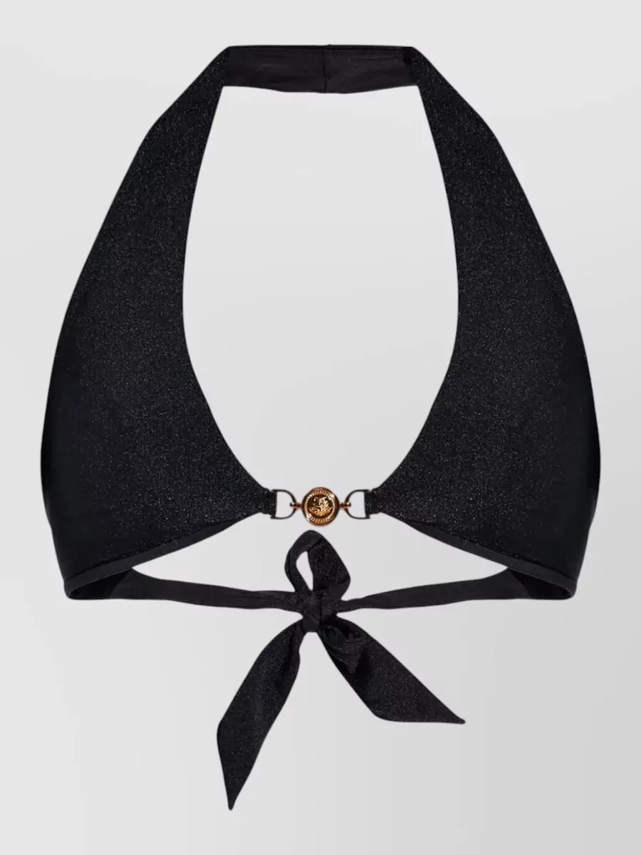 Versace Triangle Swim Top Halter Neck Lycra Medallion