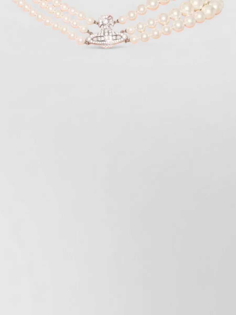 Vivienne Westwood Triple Strand Pearl Beads Layered Necklace