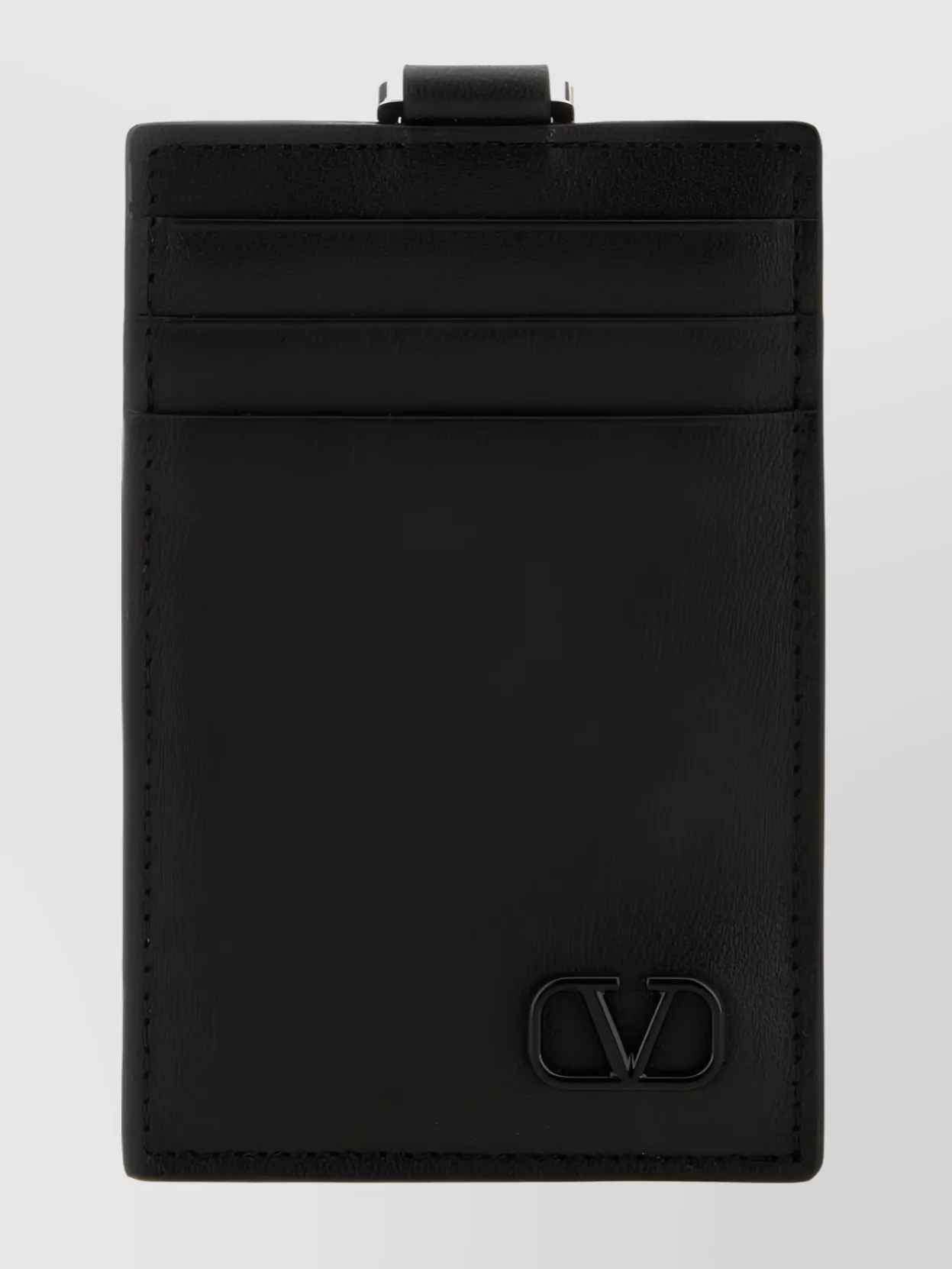 Shop Valentino Rectangular Top Strap Wallet In Black