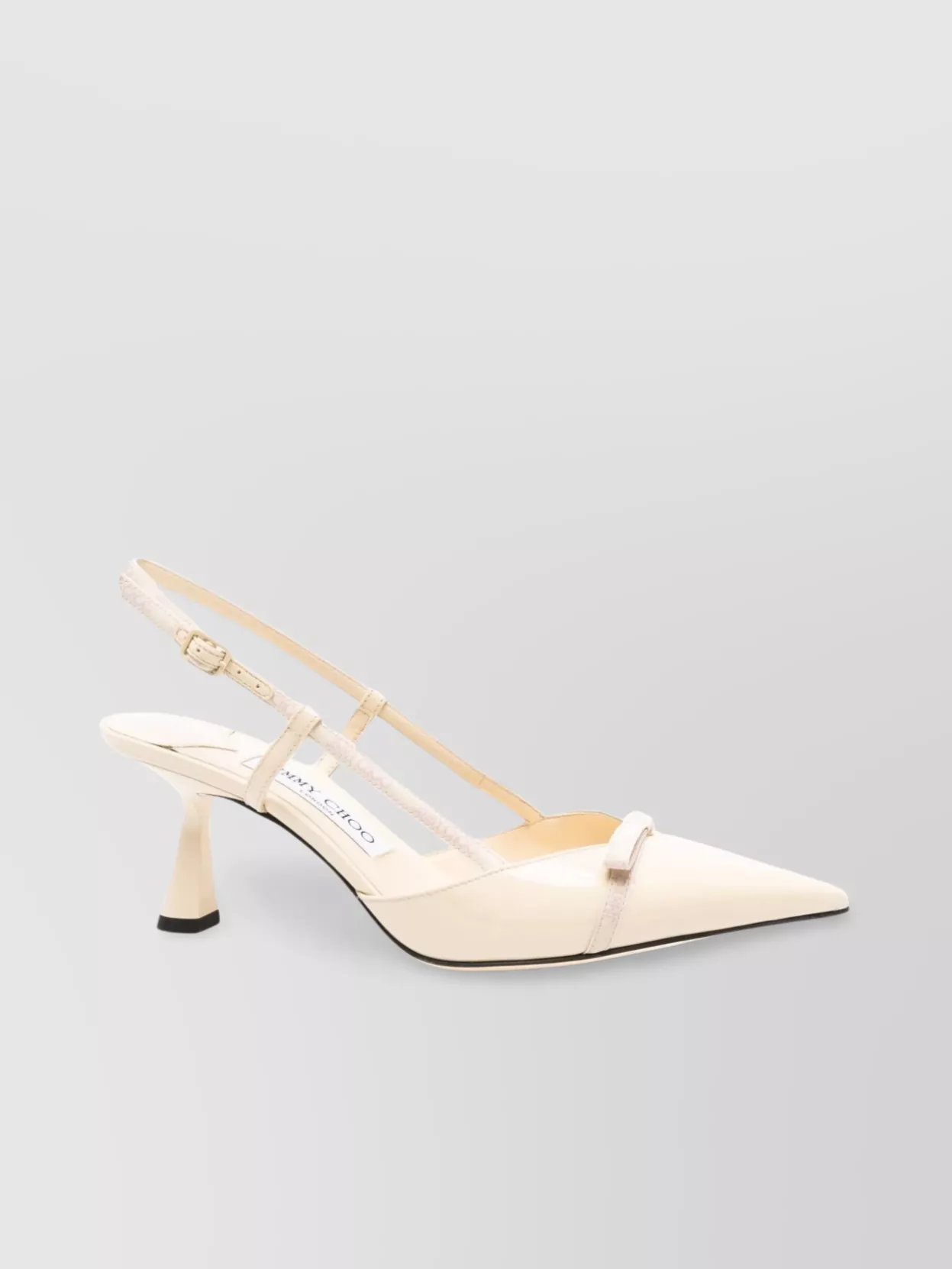 Jimmy Choo 65mm Buckle Detail Patent Leather Pumps In Neutral