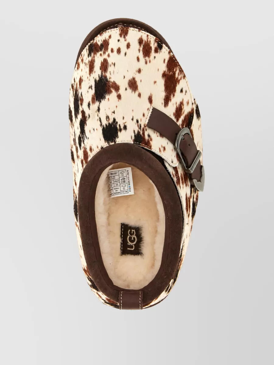 Ugg Leather Animal-Print Platform Slippers
