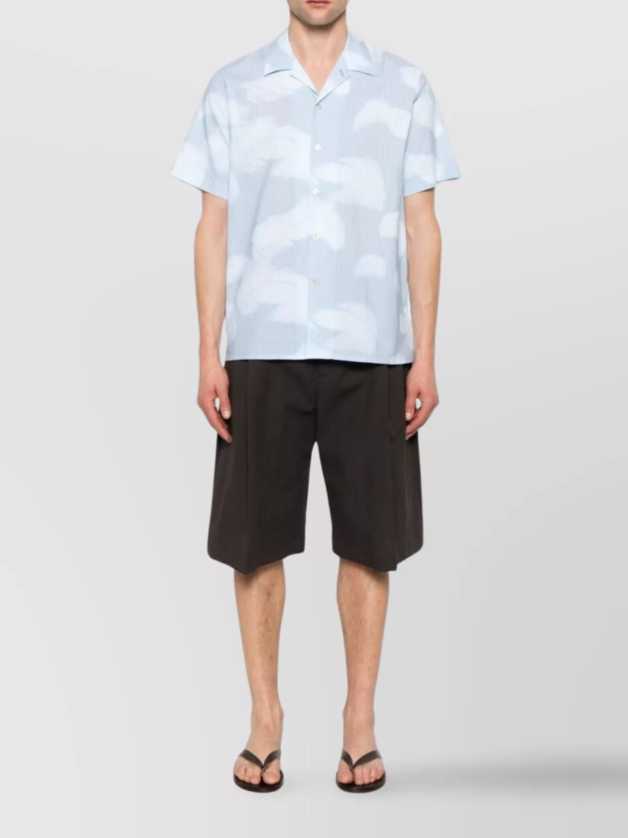 Shop Paul Smith Patterned Camp Collar Shirt With Short Sleeves