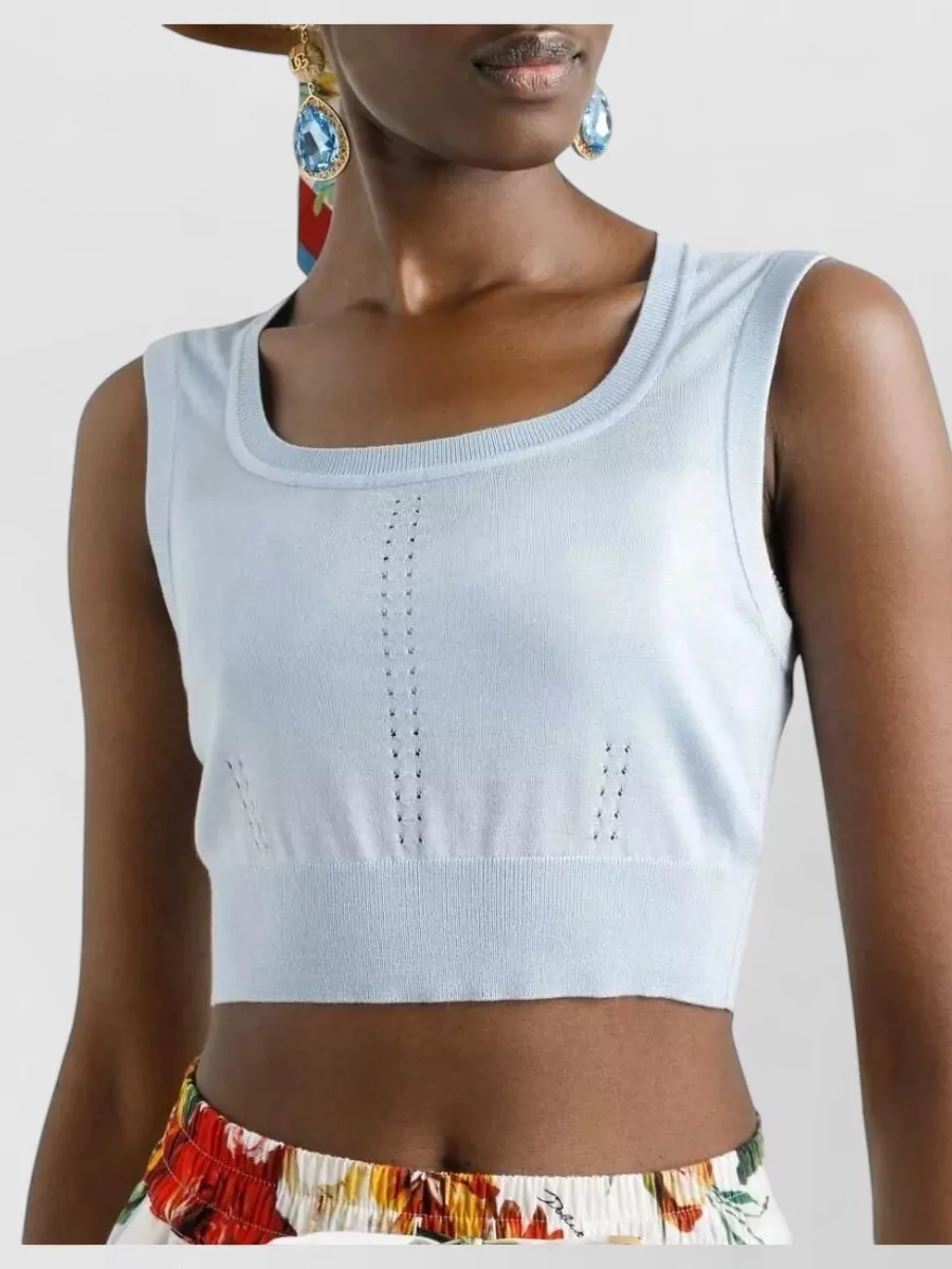 Dolce&Gabbana Silk Sleeveless Cropped Top