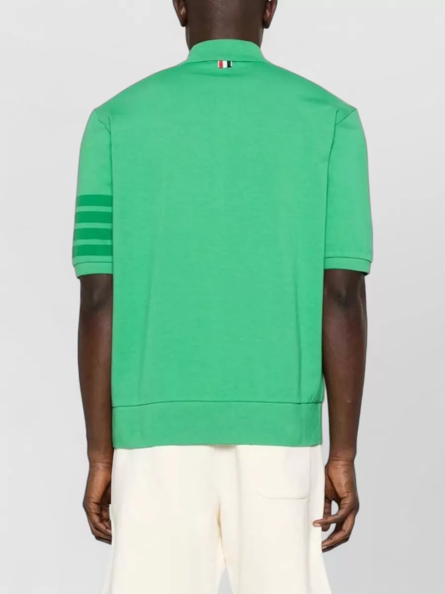Thom Browne Ribbed Short-Sleeve Polo Shirt