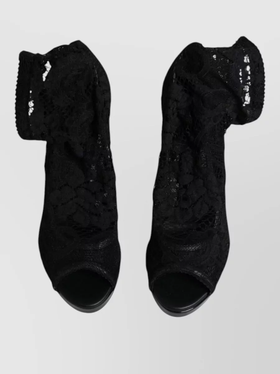 Dolce&Gabbana Lace Peep-Toe Platform Pumps