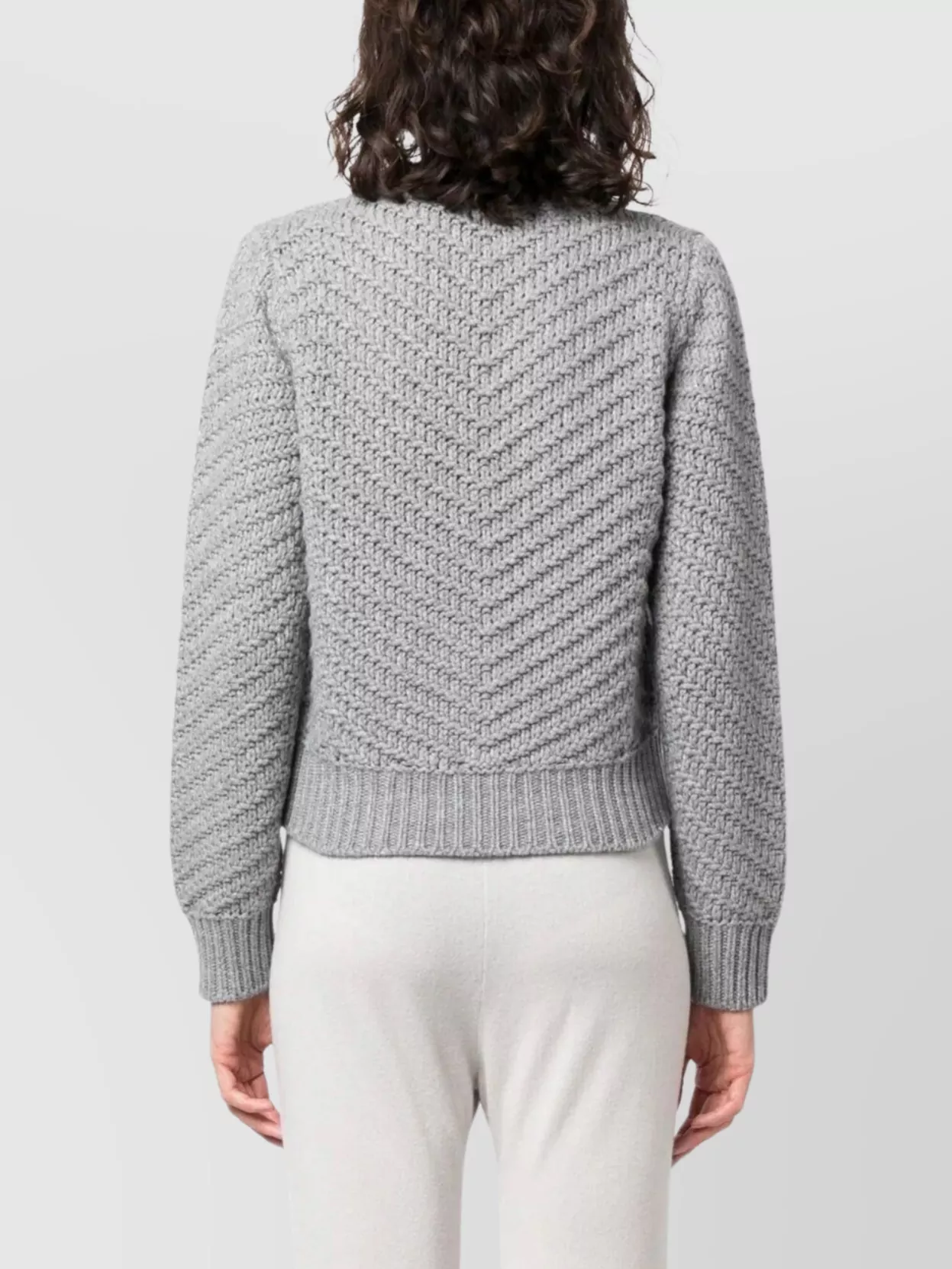 Fabiana Filippi Knitwear Chevron Pattern Top In Gray