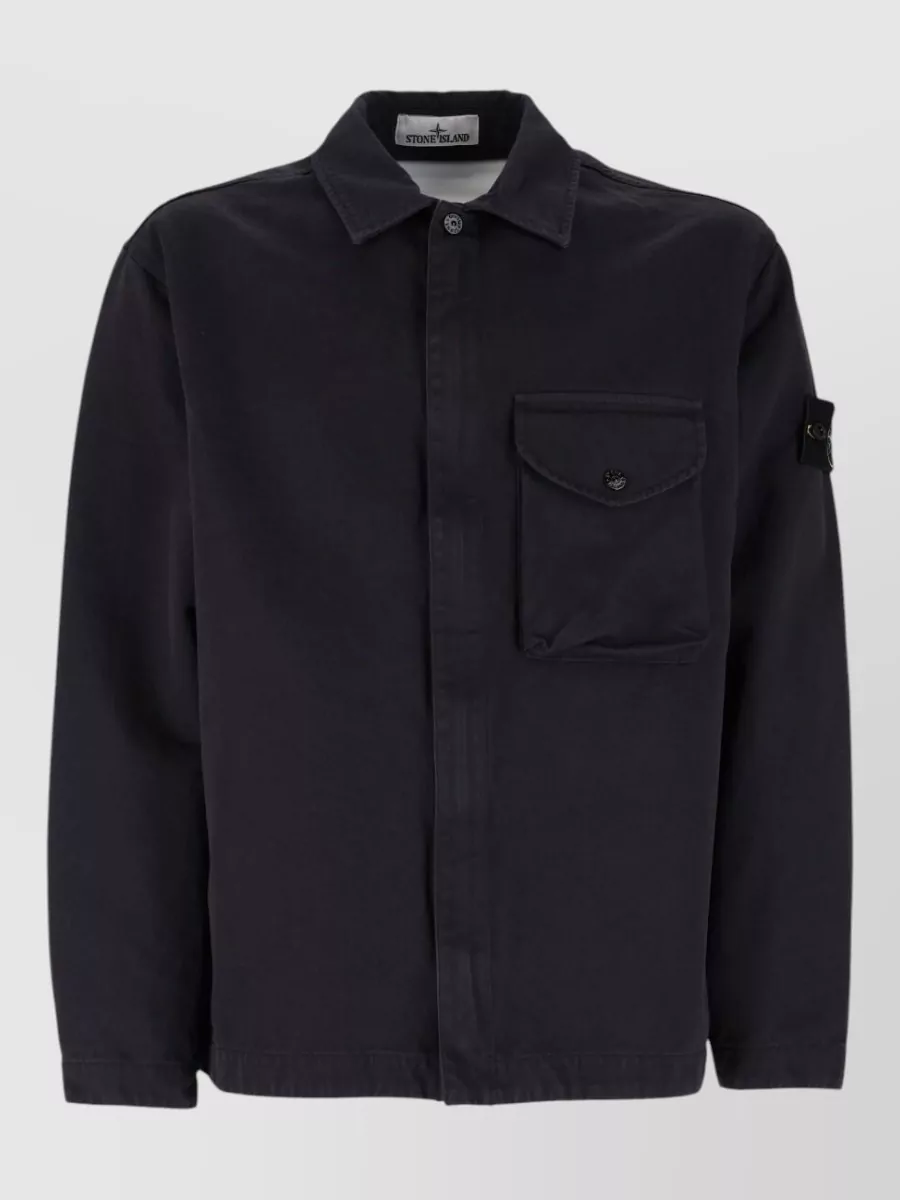 Stone Island cotton twill shirt jacket