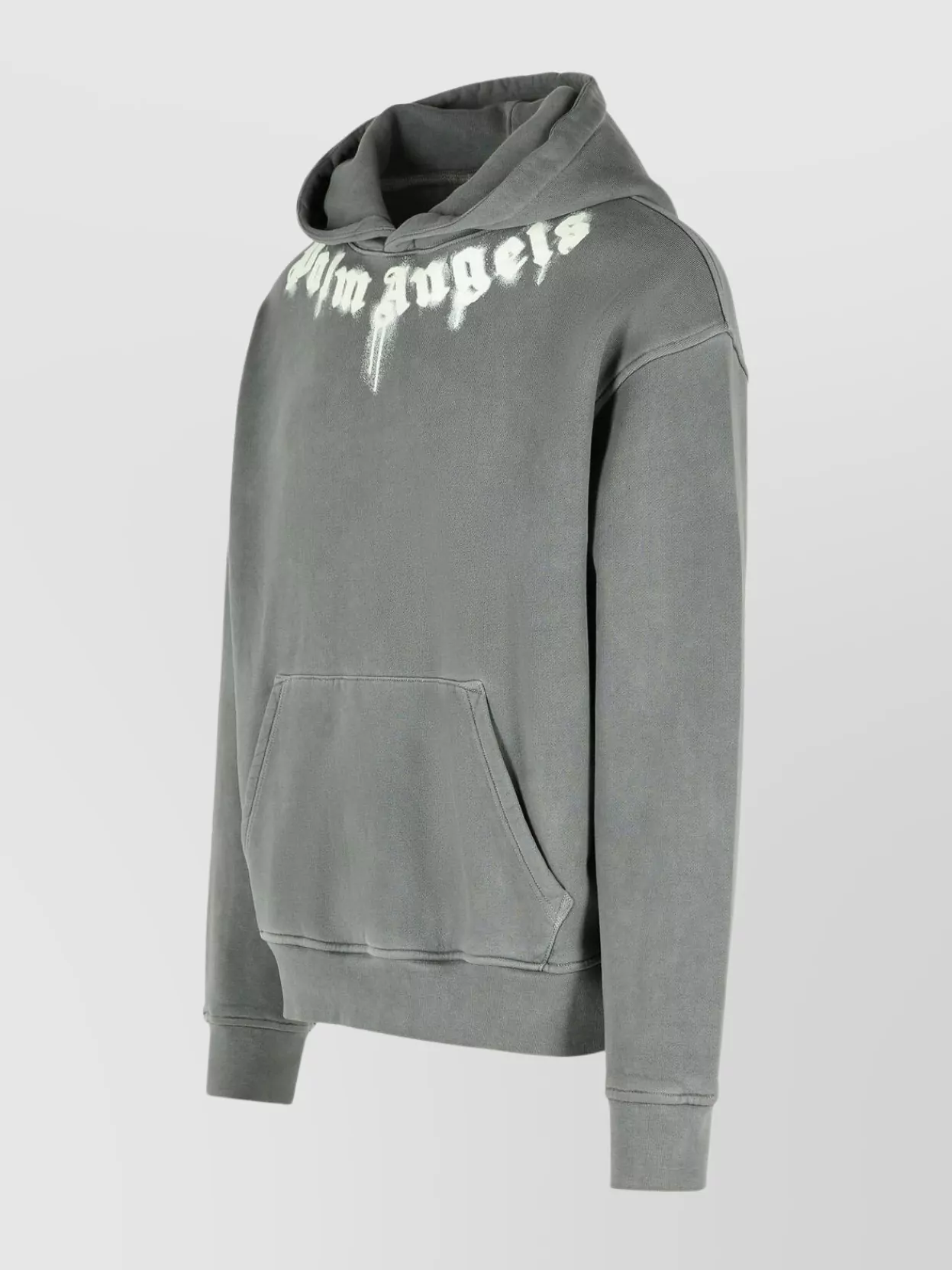 Palm Angels Cotton Hooded Sweatshirt Kangaroo Pocket