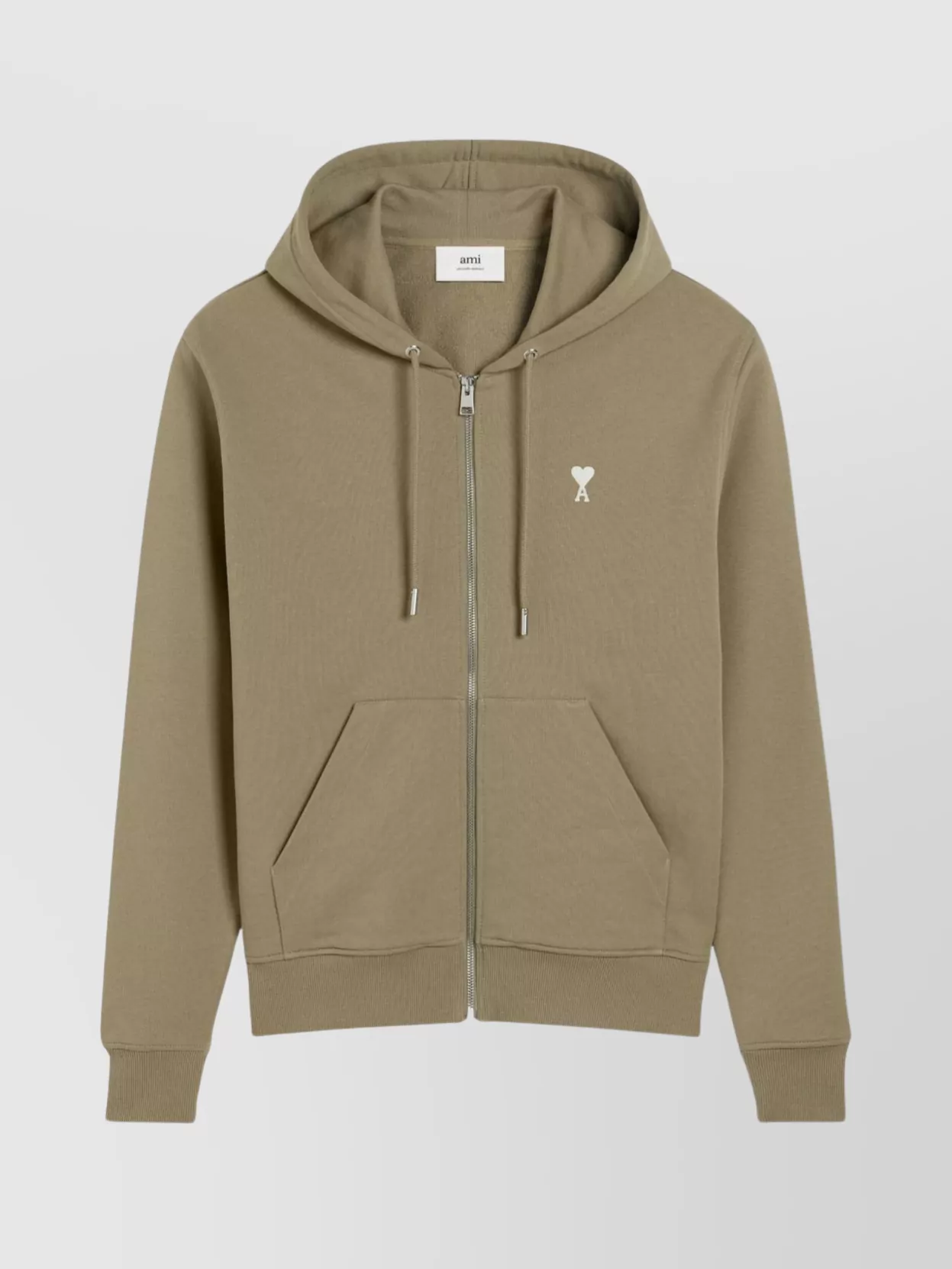 Ami Paris Hooded Cotton Sweatshirt Kangaroo Pocket