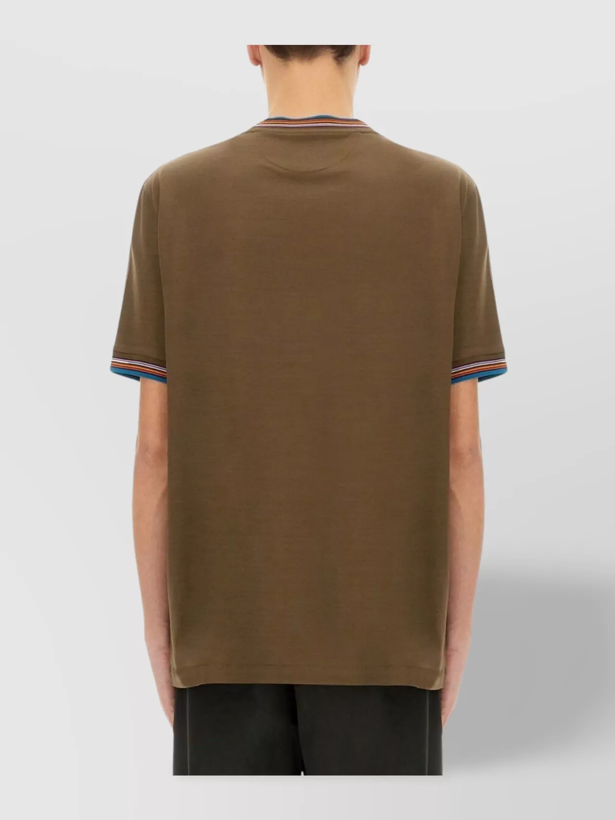 Paul Smith Cotton T-Shirt With Short Sleeves And Striped Trim