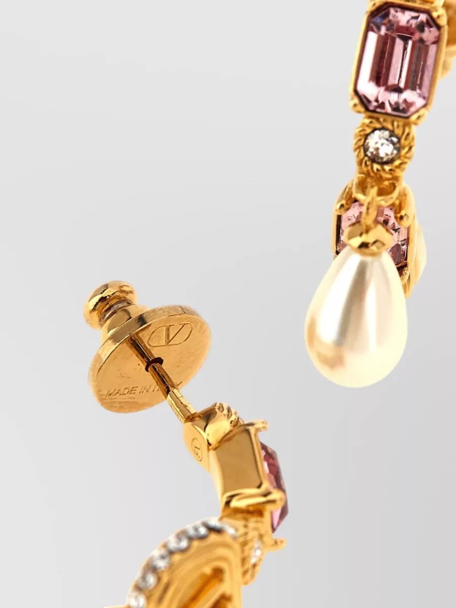 Valentino Garavani Crystal-Embellished Hoop Earrings