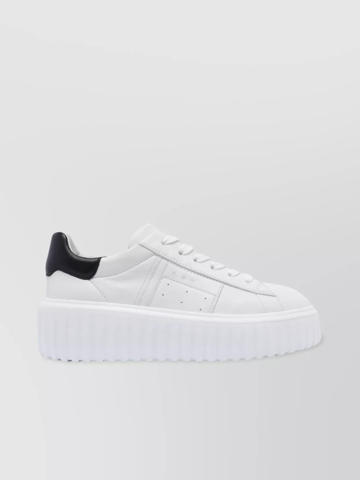 Hogan Low Top Leather Sneakers With Platform Sole