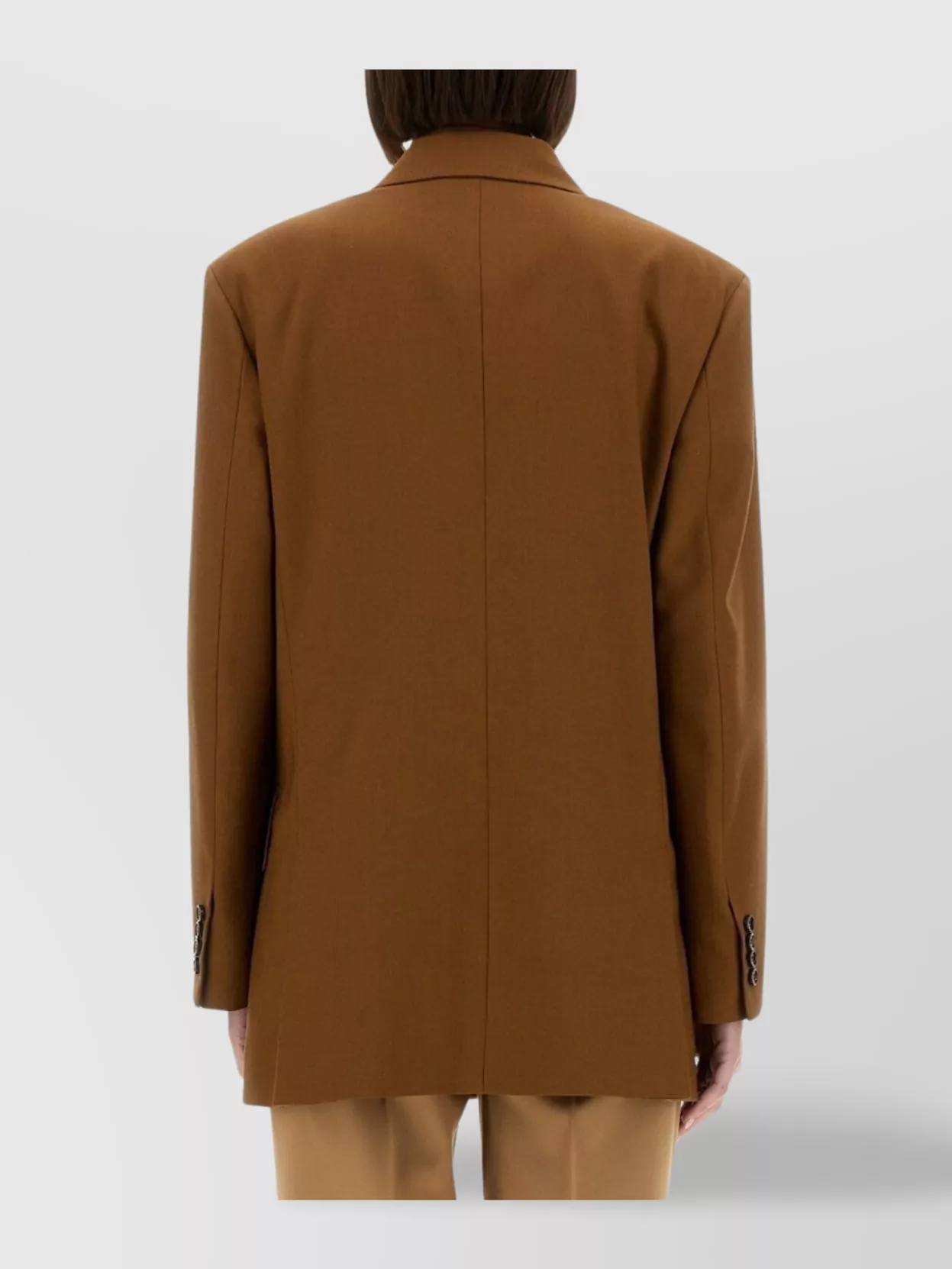 Max Mara Double-breasted Jacket Flap Pockets In Brown