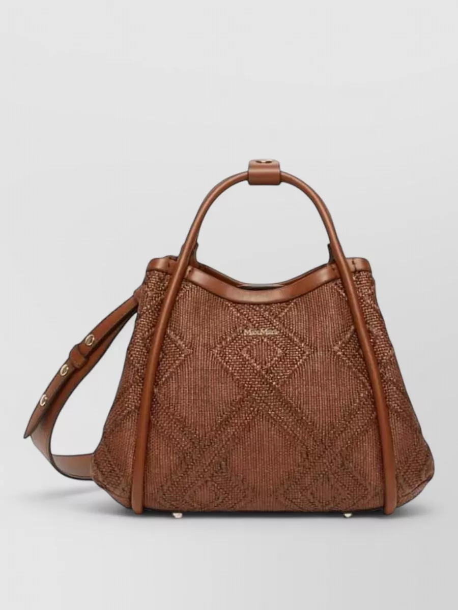 Max Mara Diamond-Pattern Bucket Bag