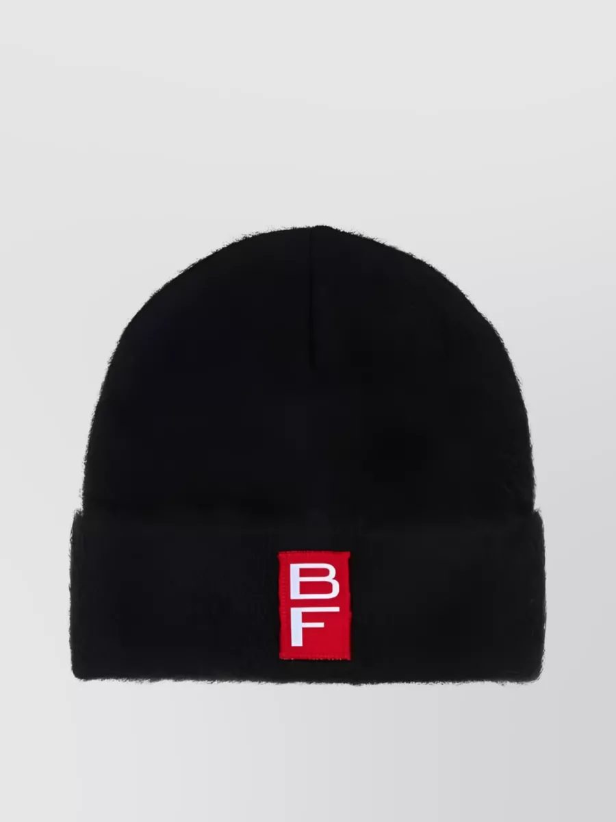 Shop By Far Signature Logo Patch Beanie In Black