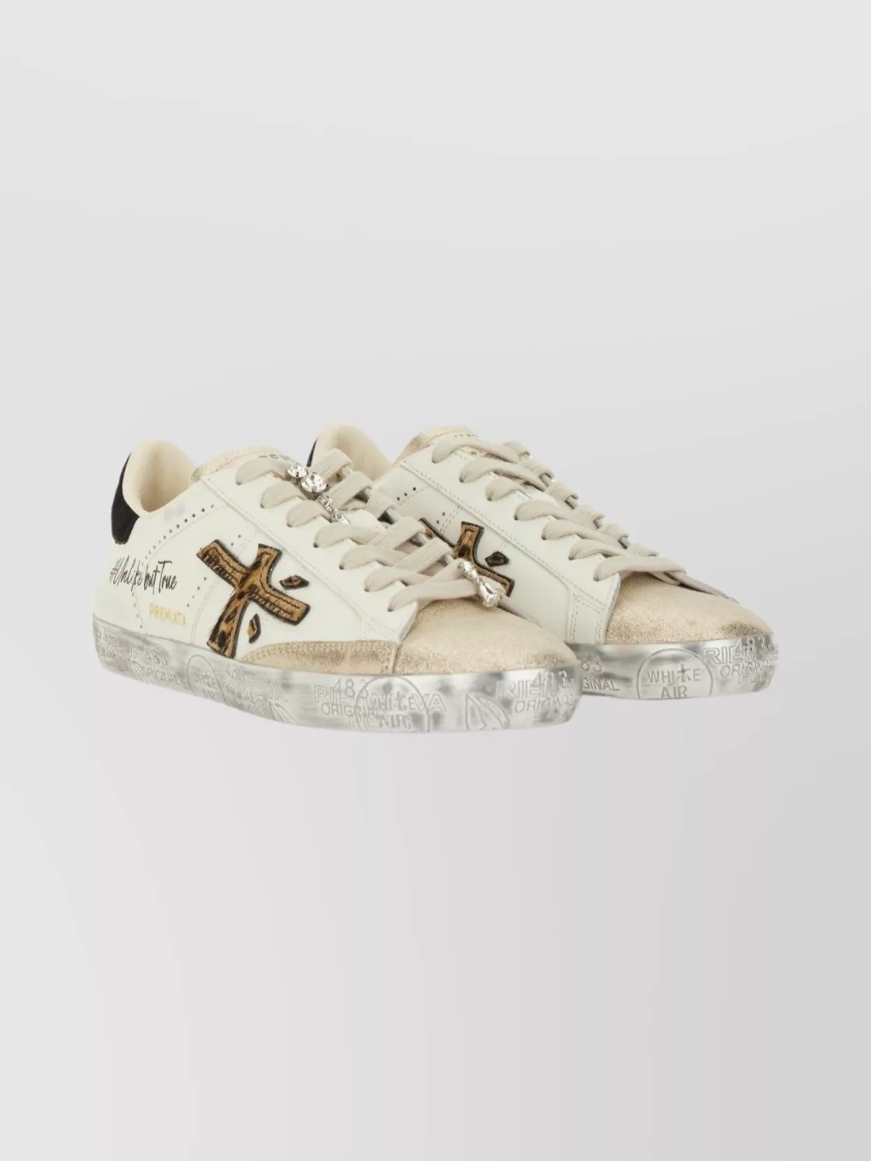 Premiata Animal Print Low-Top Sneakers Embellished Accents