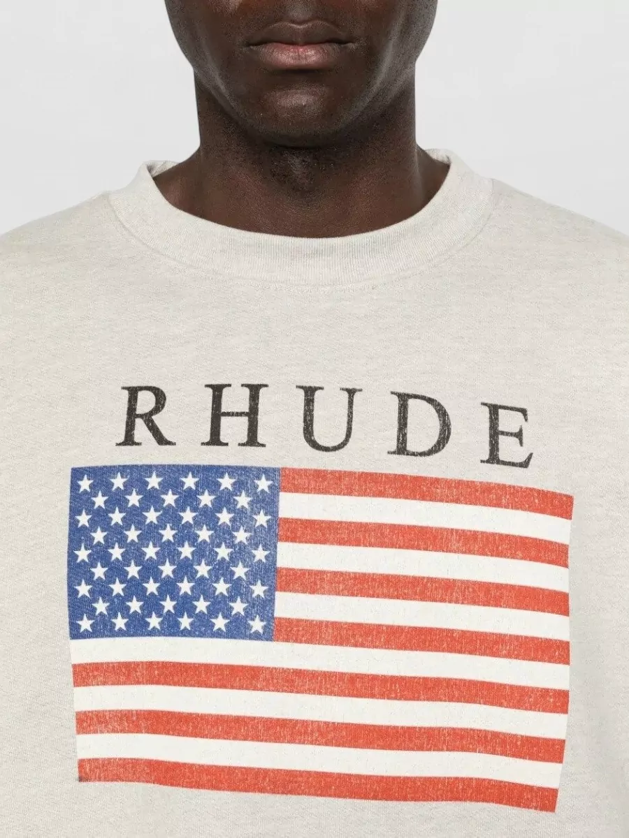 Rhude Ribbed Cotton Printed Sweatshirt