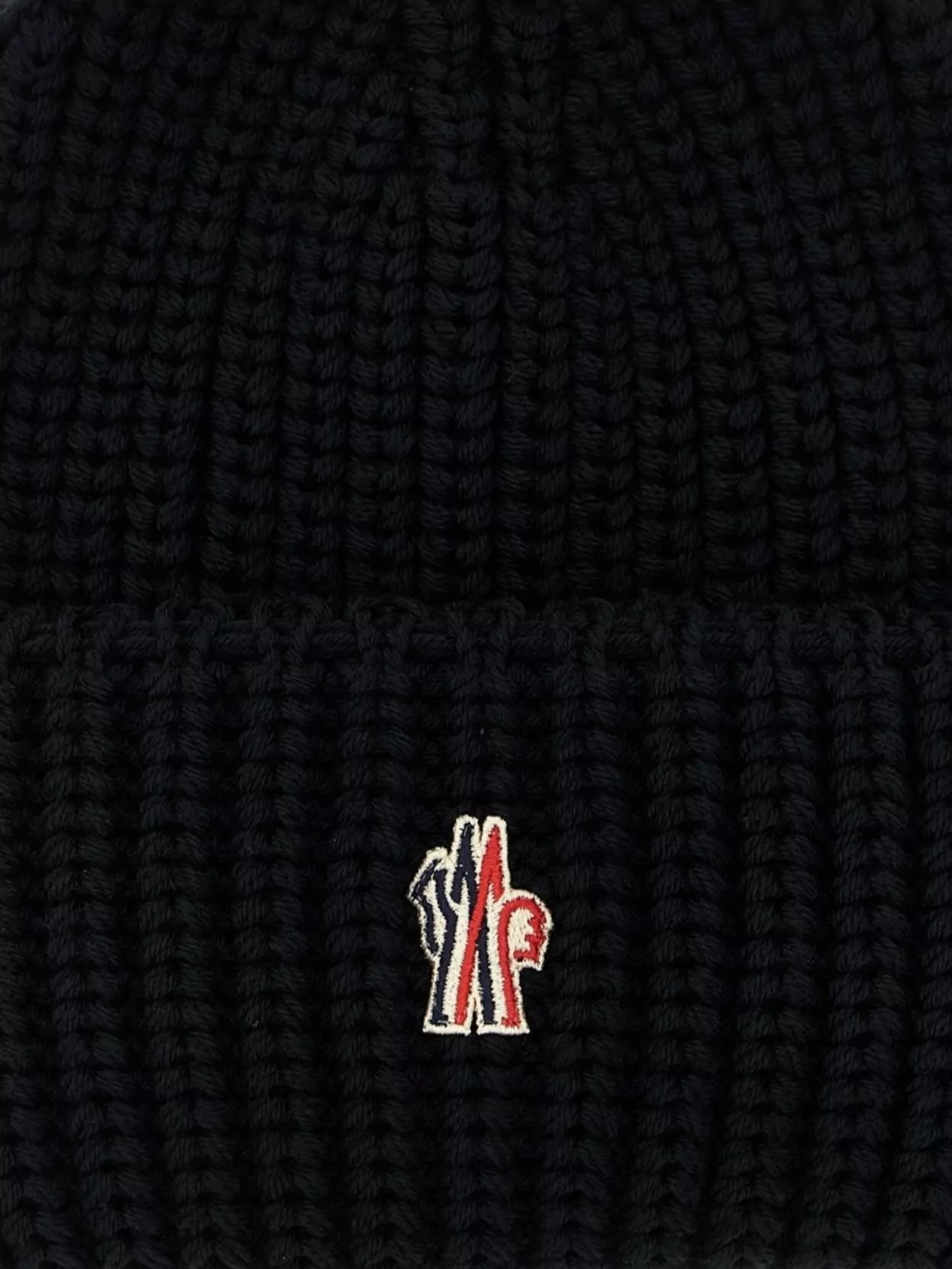 Moncler Grenoble Beanie With Logo Patch And Ribbed Design