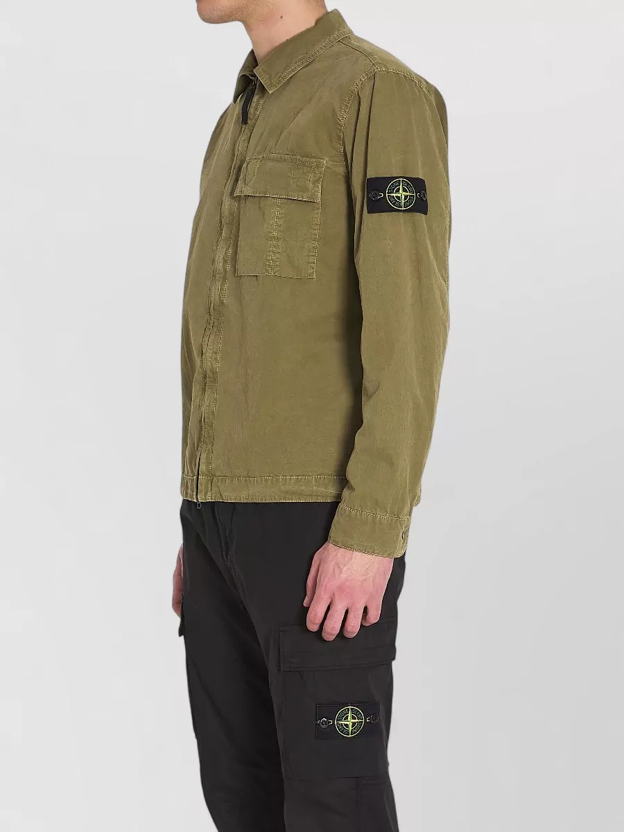 Stone Island Cotton Crinkled Regular-Fit Shirt Jacket