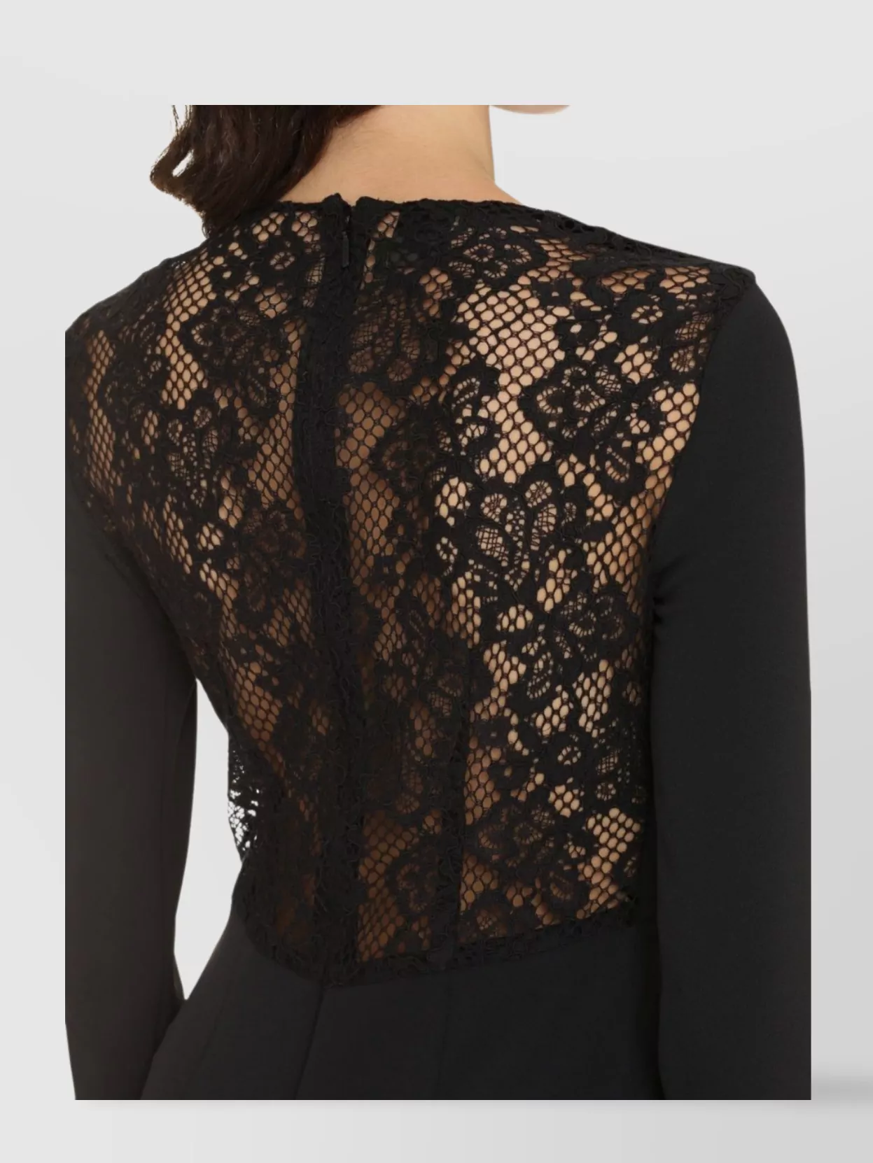 Pinko Lace Detail Crêpe Dress With Back Slit