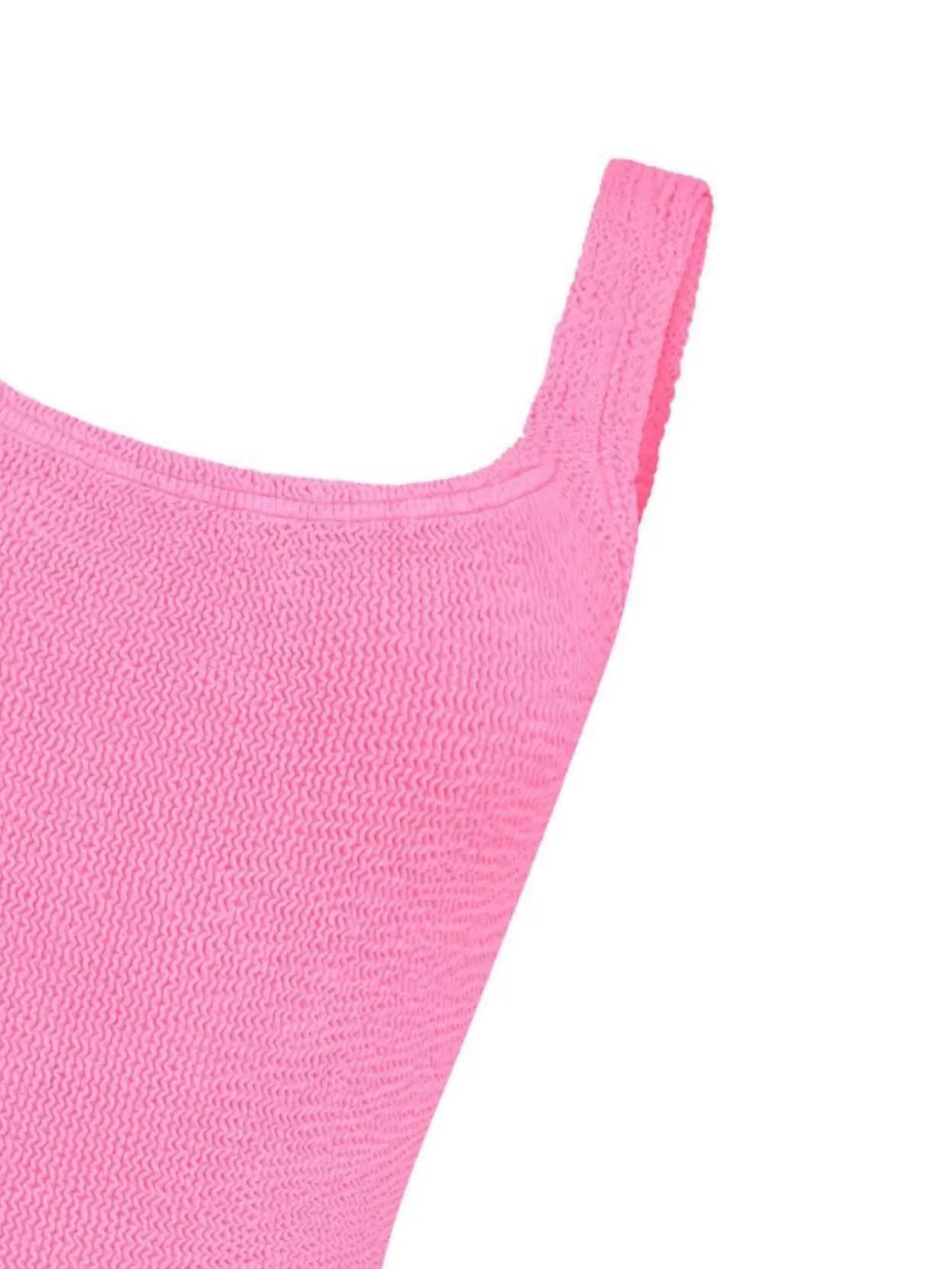 Hunza G High-cut Leg Scoop Back Swimsuit In Textured Fabric In Pink