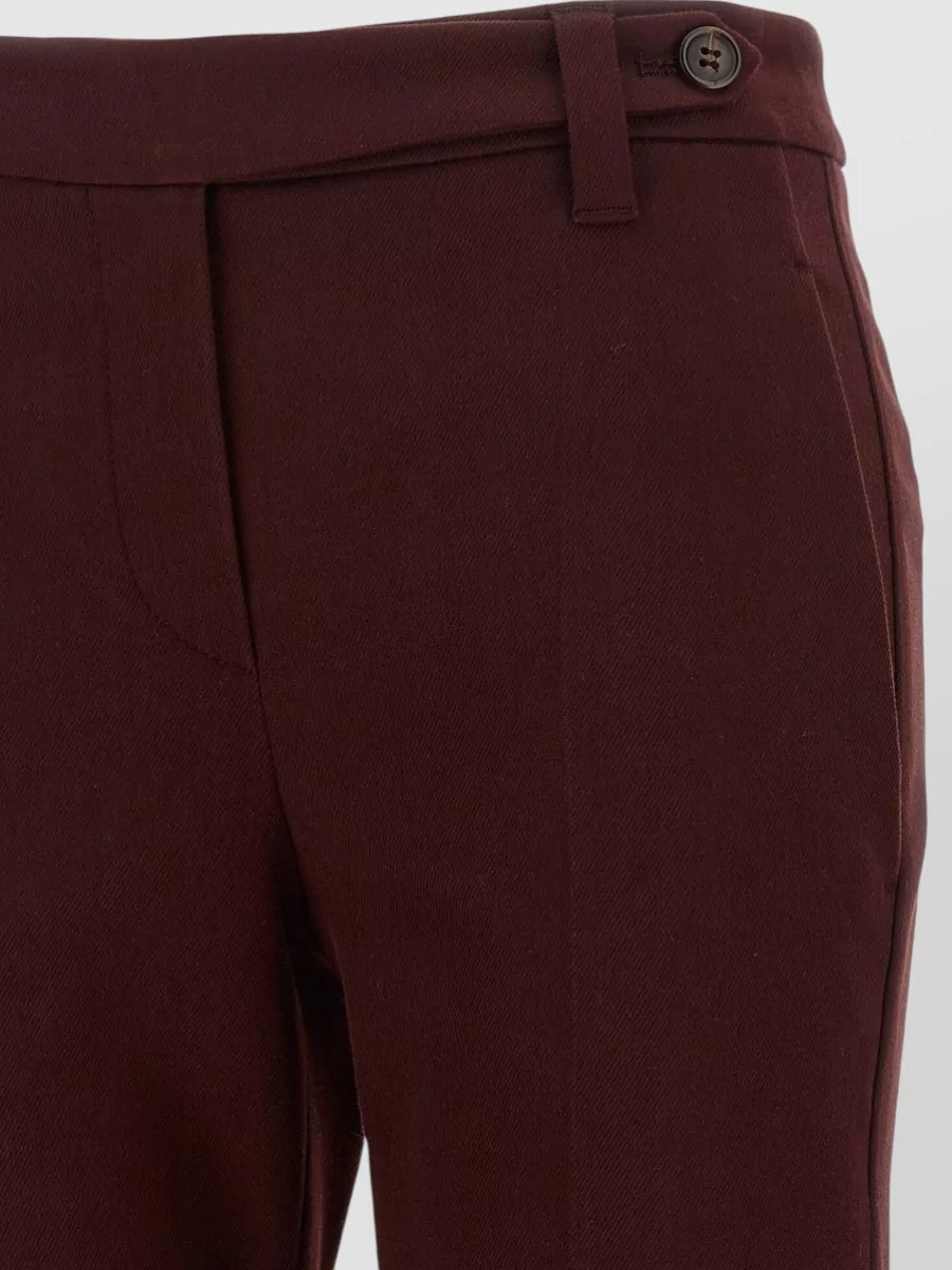 Brunello Cucinelli Cotton Canvas Mid-Rise Straight-Leg Suit Trousers