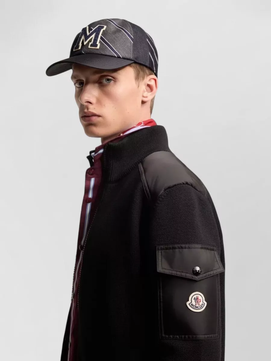 Moncler Wool Padded Ribbed Zip-Up Cardigan