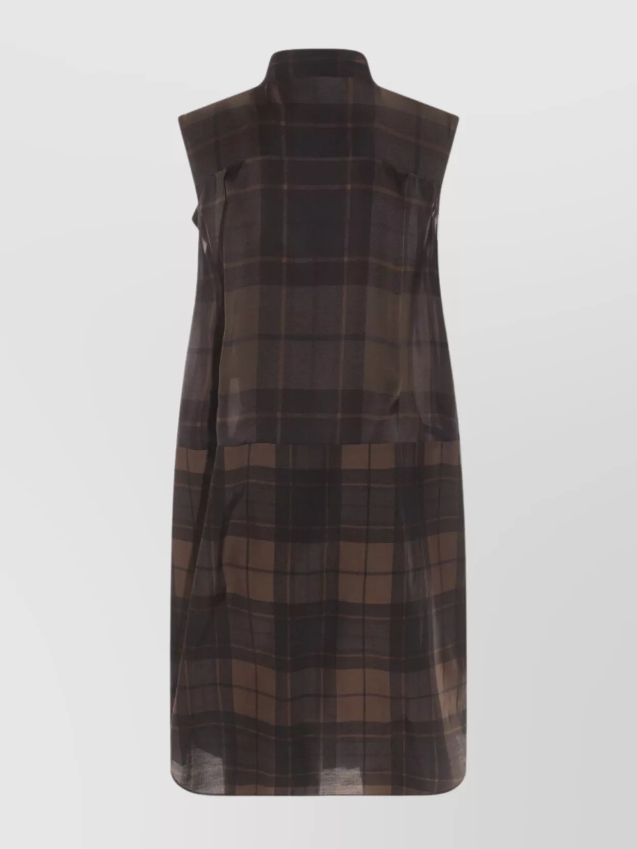 SACAI SLEEVELESS PLAID KNEE LENGTH DRESS