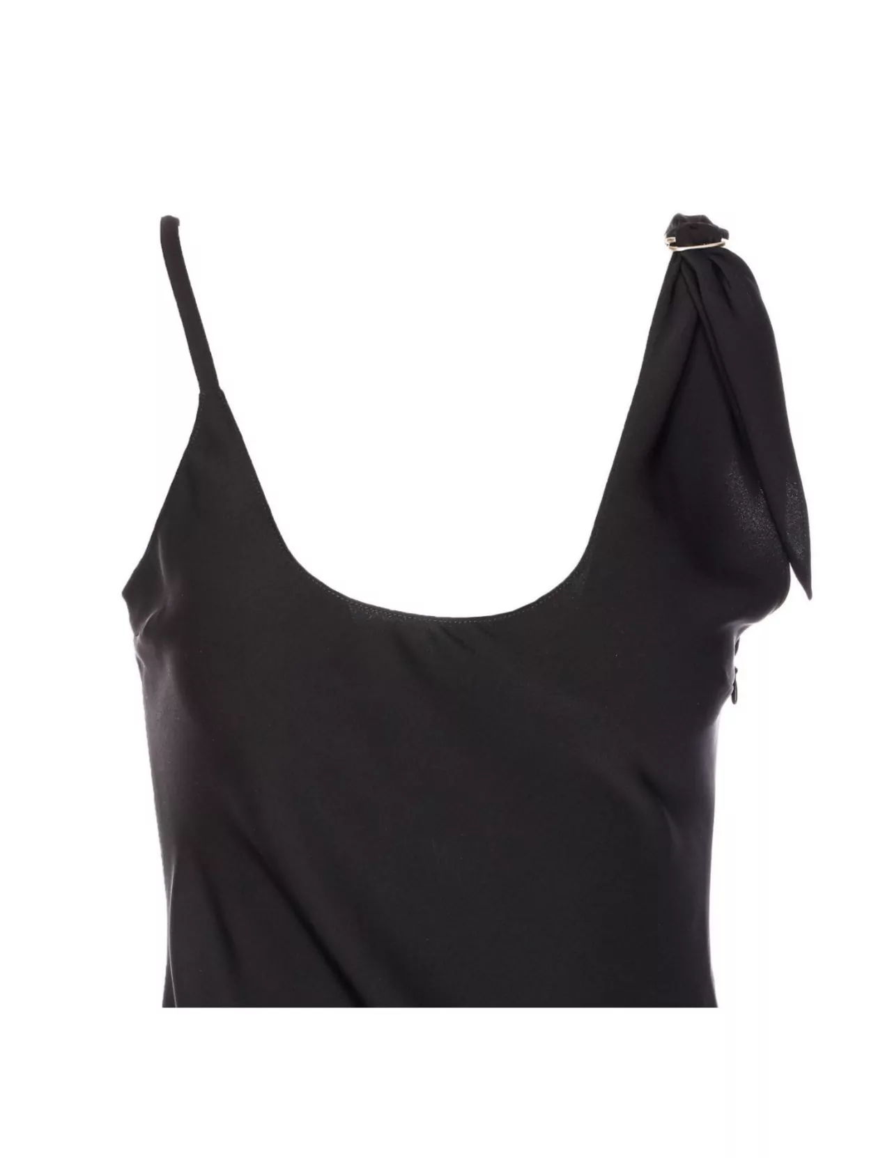 COURRÈGES BOTTOM ASYMMETRICAL MIDI SLEEVELESS SHOULDER DETAIL
