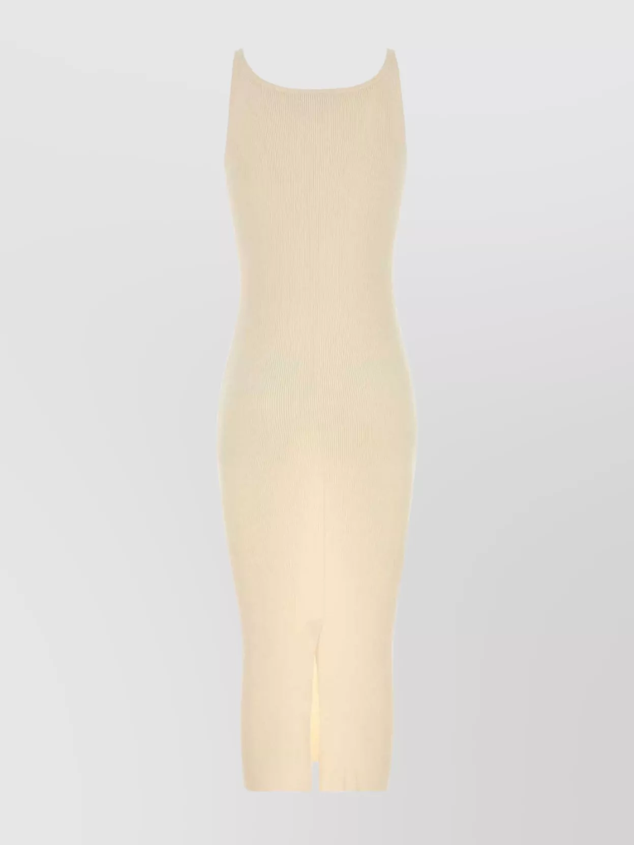 Prada Silk Ribbed Midi Dress In White