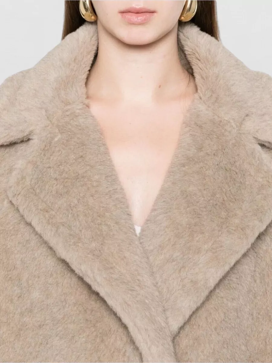 Max Mara Mxmcambusa Short Coat Double Breasted Faux Fur