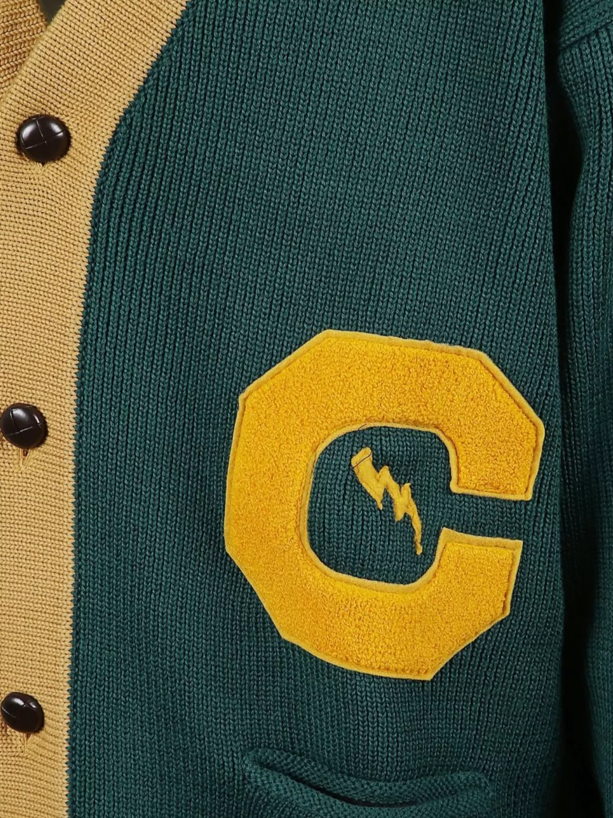 Champion V-Neck Cardigan With Front Pockets And Elbow Patches