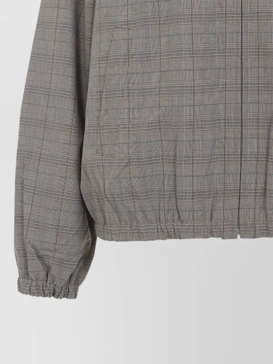 Miu Miu Wool Checked Relaxed-Fit Bomber Jacket